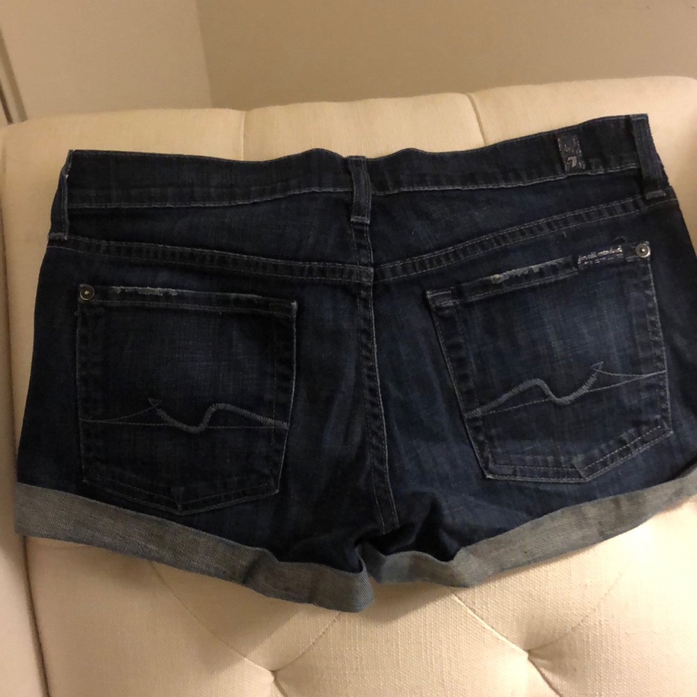 7 for all mankind shorts, size 27 dark wash